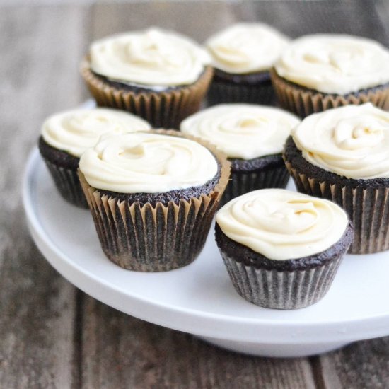 Stout Cupcakes with Baileys Icing