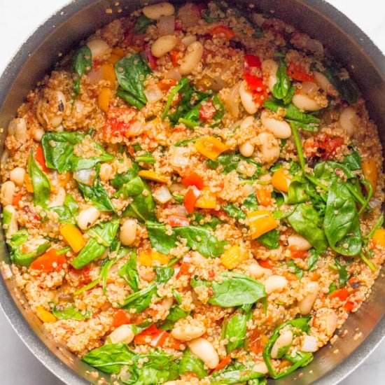 Quinoa and Cannellini Beans Skillet