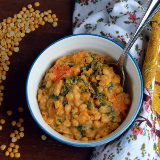 Cheesy Butternut Squash & Pea Stew