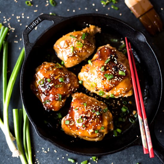 Sticky Garlic Honey Baked Chicken