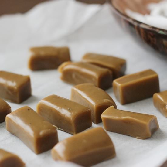 Honey Matcha Caramels