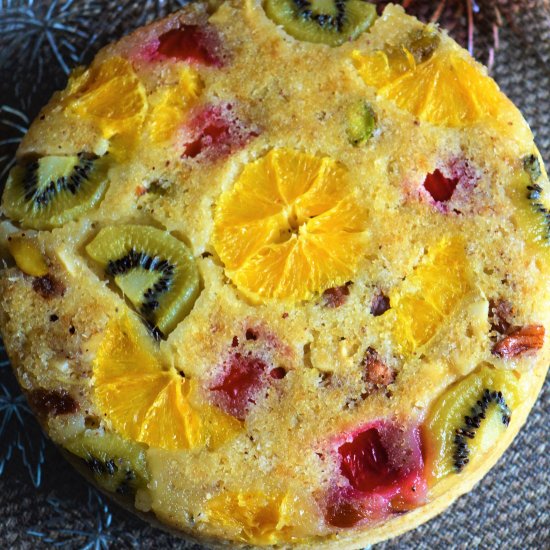 Upside Down Fresh Fruit Cake