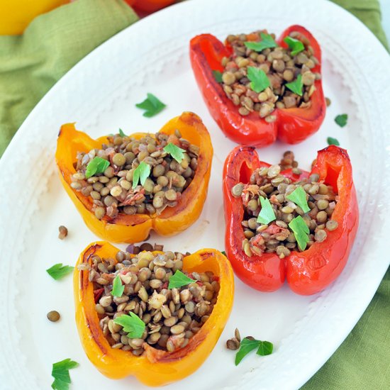 Healthy Lentil Stuffed Peppers