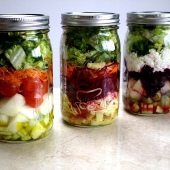 Mason Jar Make Ahead Salads