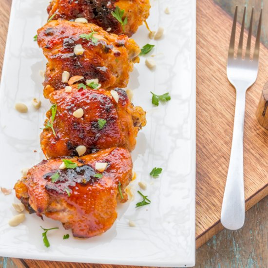 Sticky Baked Chicken Thighs