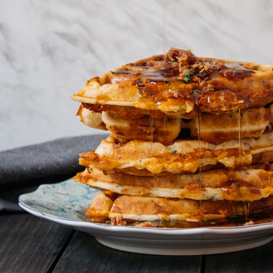 Bacon, Cheddar, and Chive Waffles