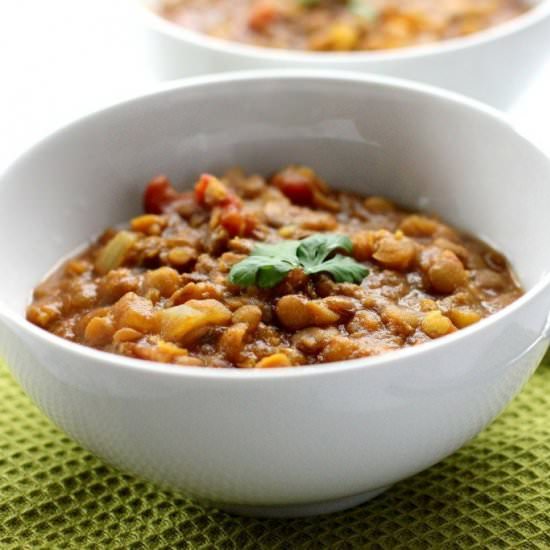 Easy One Pot Curried Lentils