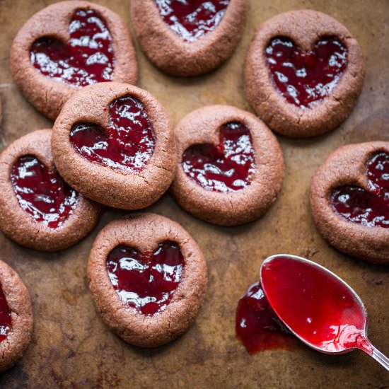 Chocolate Raspberry Thumbprints