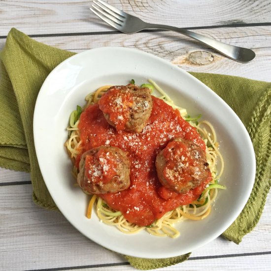 Turkey Meatballs & Zucchini Pasta