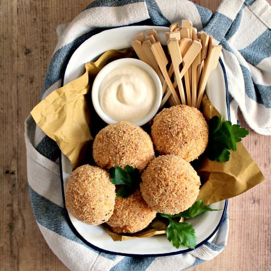 Trout and veggies baked fish balls