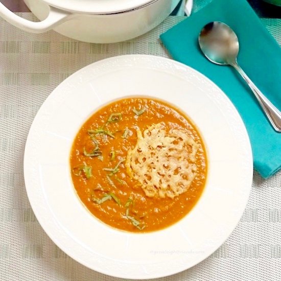 Tomato Soup with Parmesan Lace