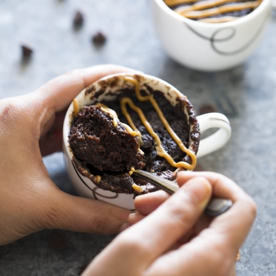 Chocolate Peanut Butter Mug Cake