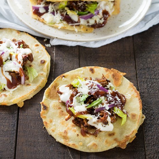 BBQ Ranch Chicken Quesadilla Tacos