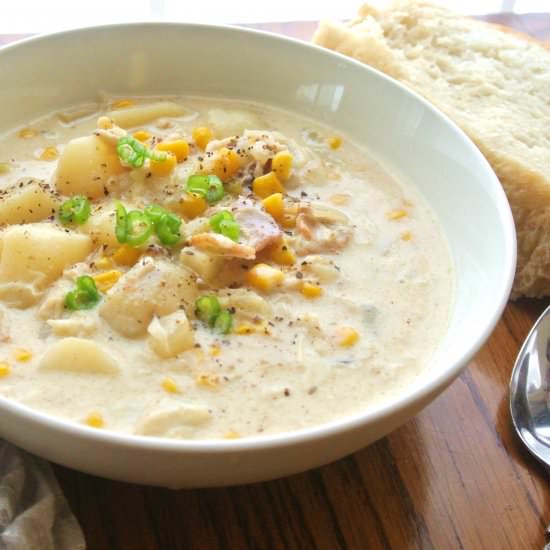 One Pot Corn and Crab Chowder