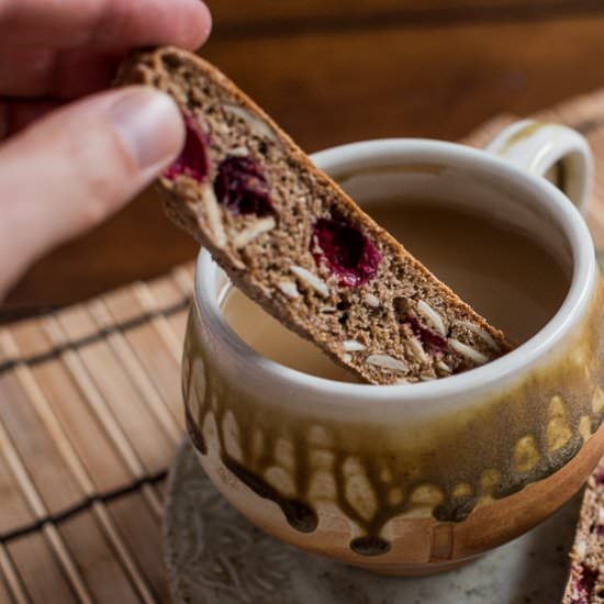 Cranberry Almond Whole Wheat Biscotti