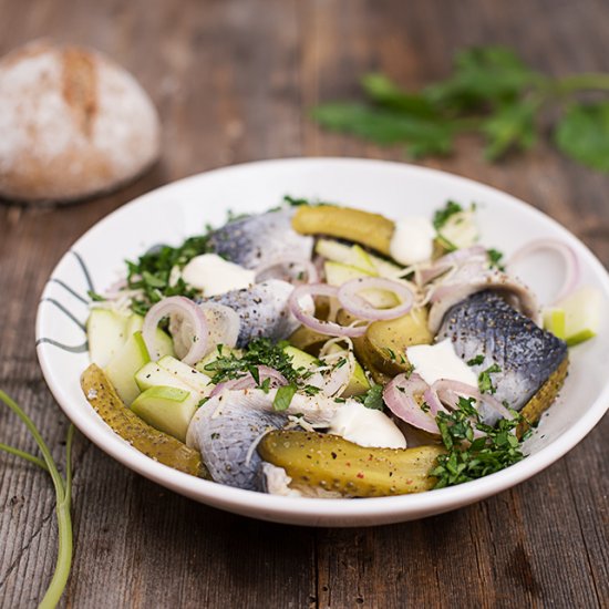 Pickled herring salad