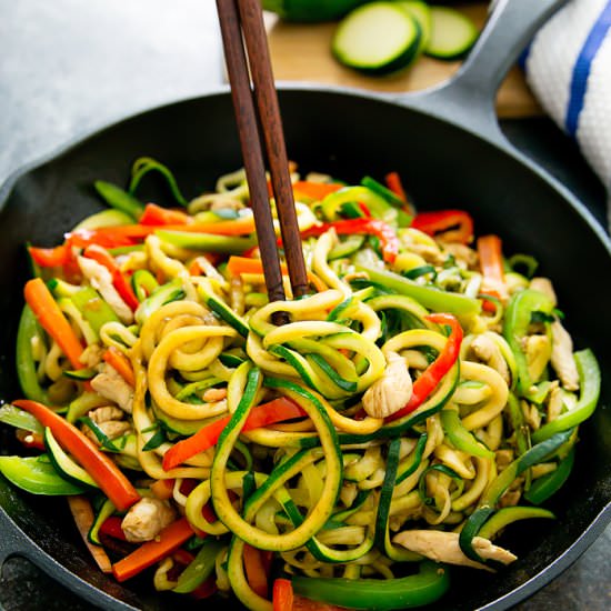 Stir Fry Zucchini Noodles Chow Mein