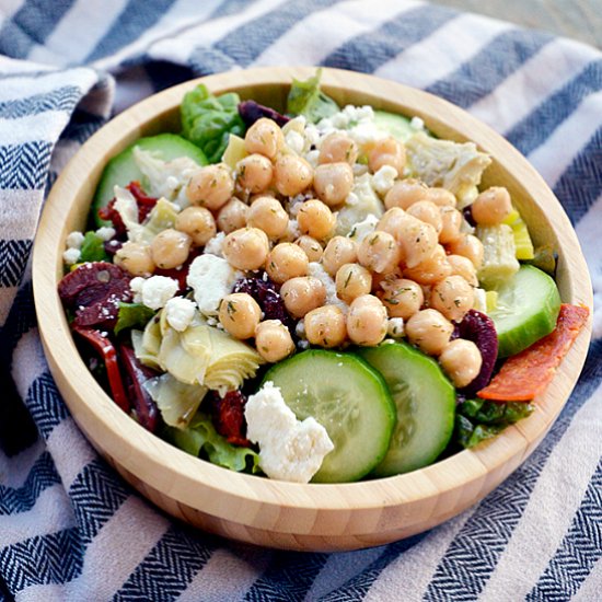 Marinated Chickpea Greek Salad