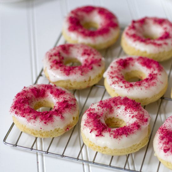 Raspberry-Dusted Lemon Donuts