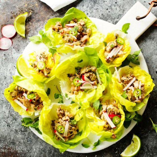 Larb Gai Thai Lettuce Wraps