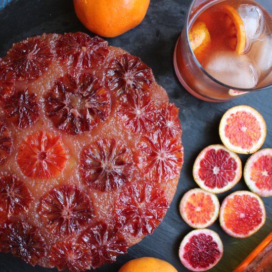 Orange Upside Down Whiskey Cake