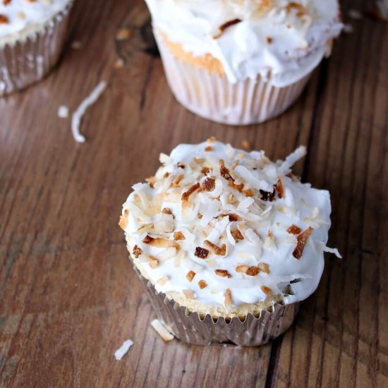 Angel Food Coconut Cupcakes