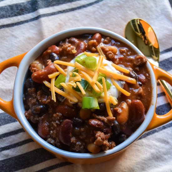 Beef, Bean and Beer Chili