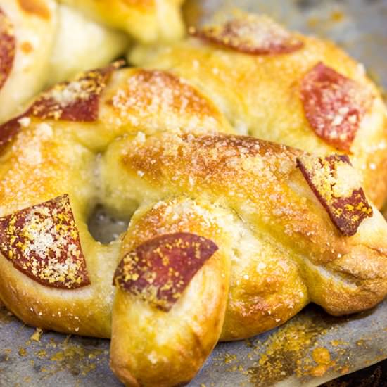 Pepperoni Soft Pretzels