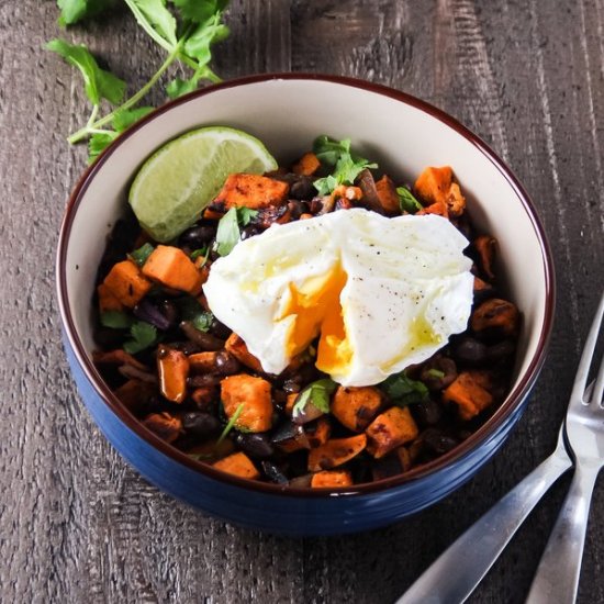 Sweet Potato and Black Beans Hash