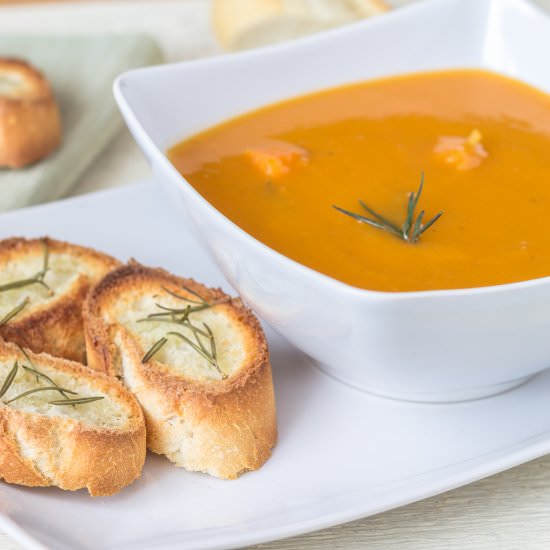 Rosemary Sweet Potato Cream Soup