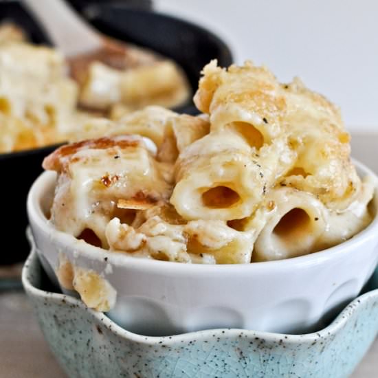 Four Cheese Baked Skillet Rigatoni