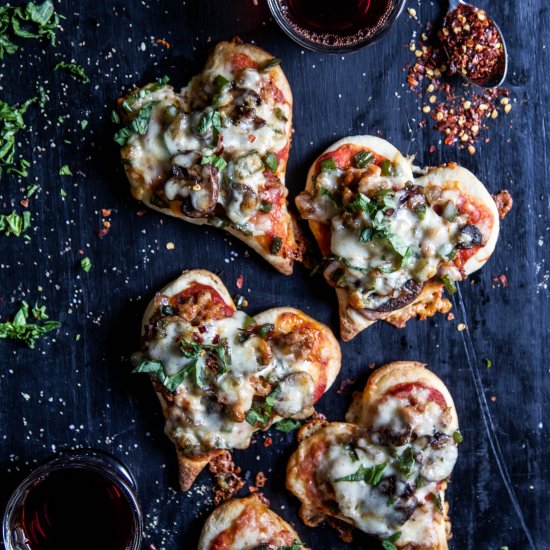 Mini Heart-Shaped Pizzas