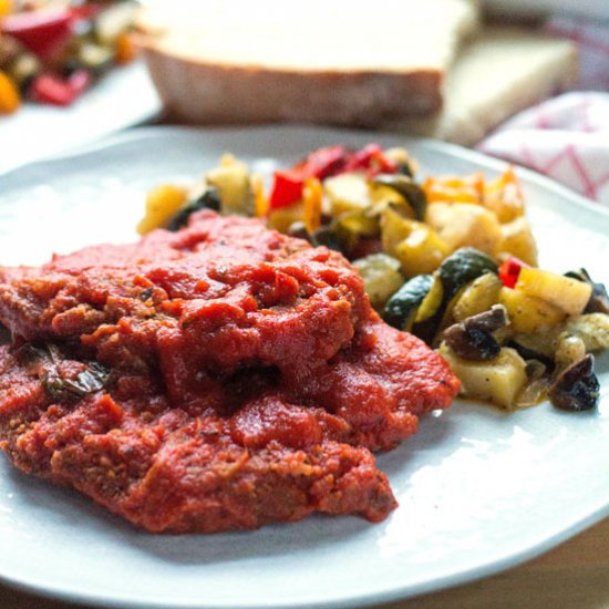 Braciole in Tomato Sauce and Veggies