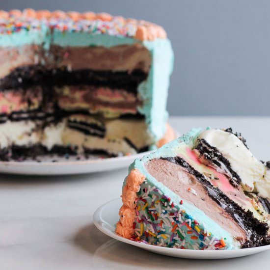 3 Layer Ice Cream Cake