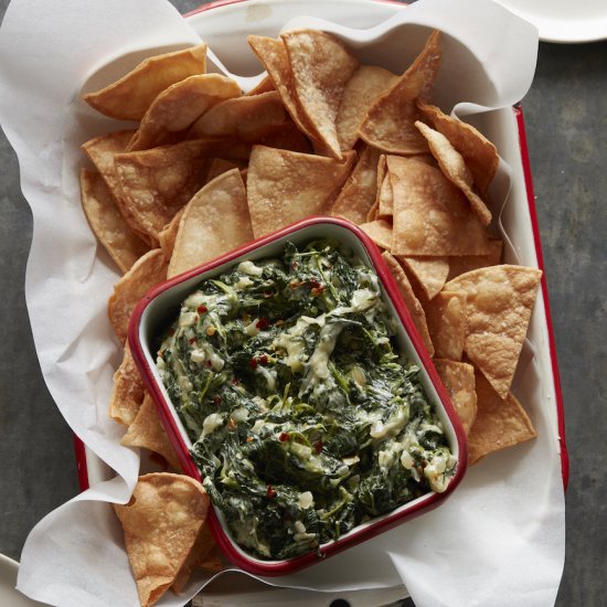 Spinach Dip With Tortilla Chips