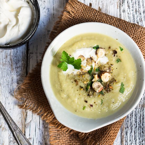 Celery Root and Leeks Soup