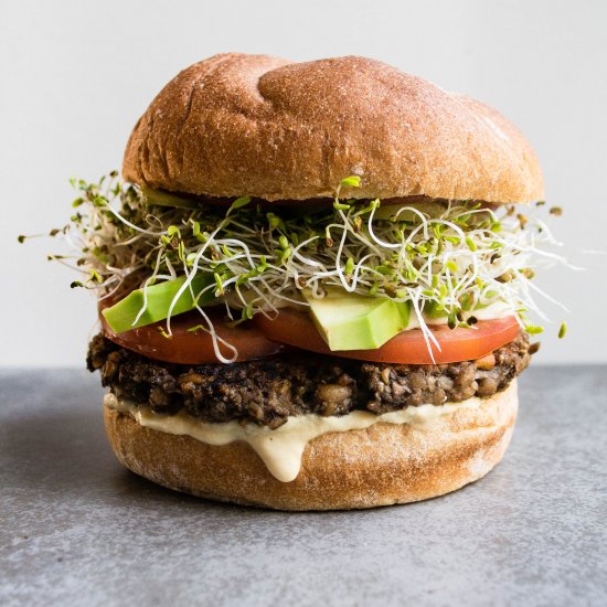 Farro & Mushroom Vegan Burger