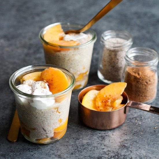 Peaches and Cream Chia Pudding