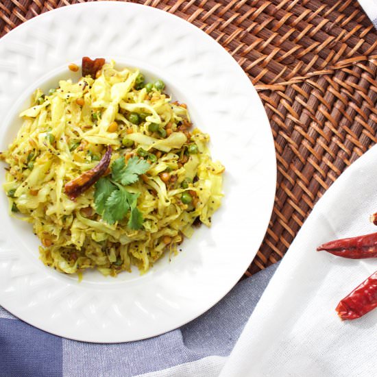 Sauteed Cabbage with Peas