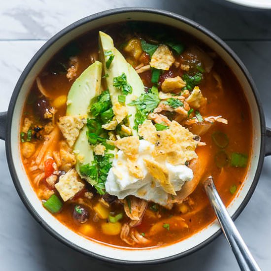 Pressure Cooker Chicken Tortilla Soup