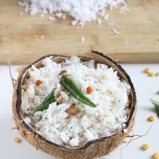 Coconut Rice | Thengai Satham