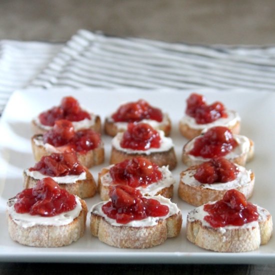 tart cherry bruschetta