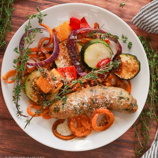 Sheet Pan Balsamic Parmesan Sausage