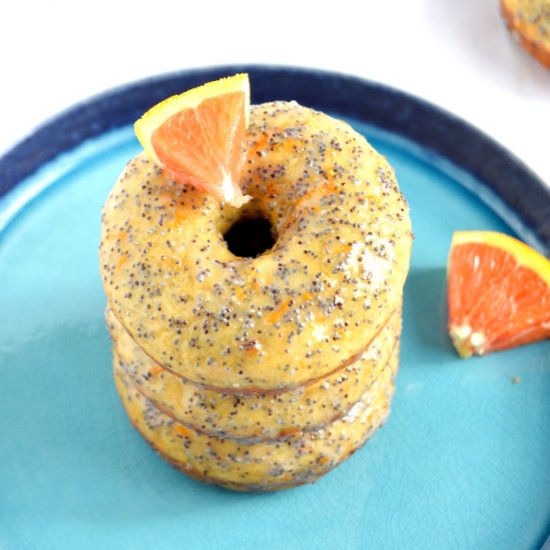 Glazed Orange Poppy Seed Donuts