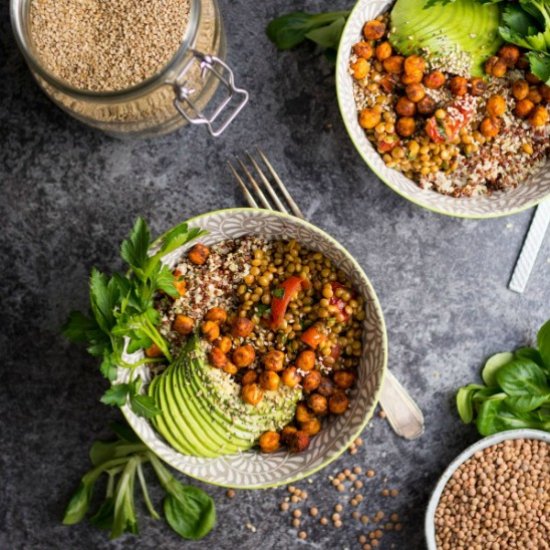 Warm Lentil & Tomato Salad