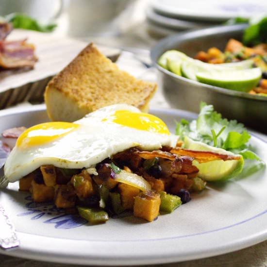 Spicy Blueberry & Sweet Potato Hash