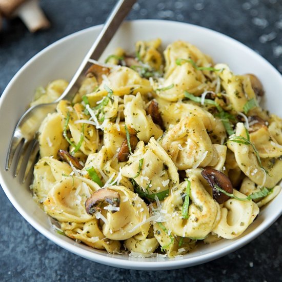 Toasted Tortellini with Pesto