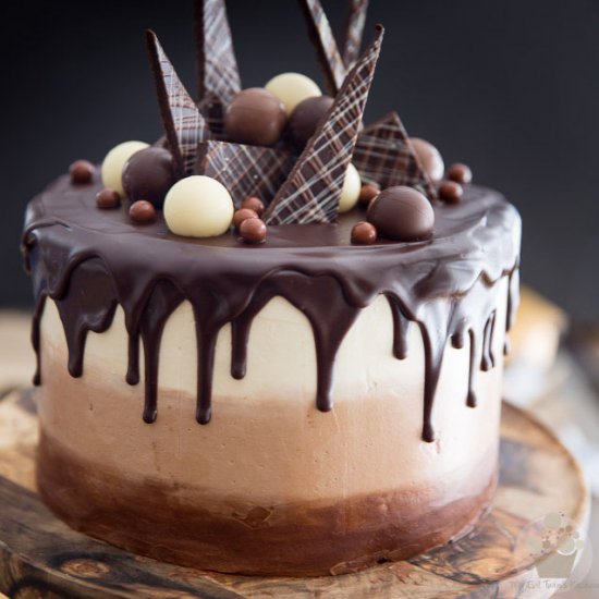 Triple Chocolate Ombre Cake