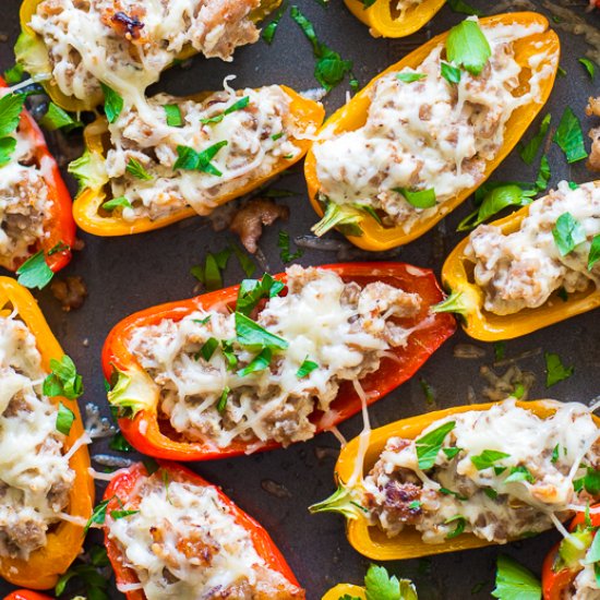 Sausage Stuffed Mini Sweet Peppers