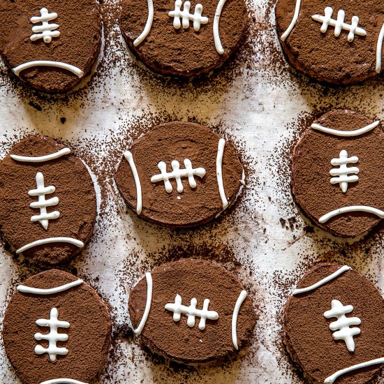 Chocolate Rice Krispie Footballs